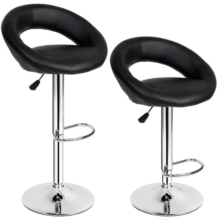 2 bar stools Christian made of artificial leather