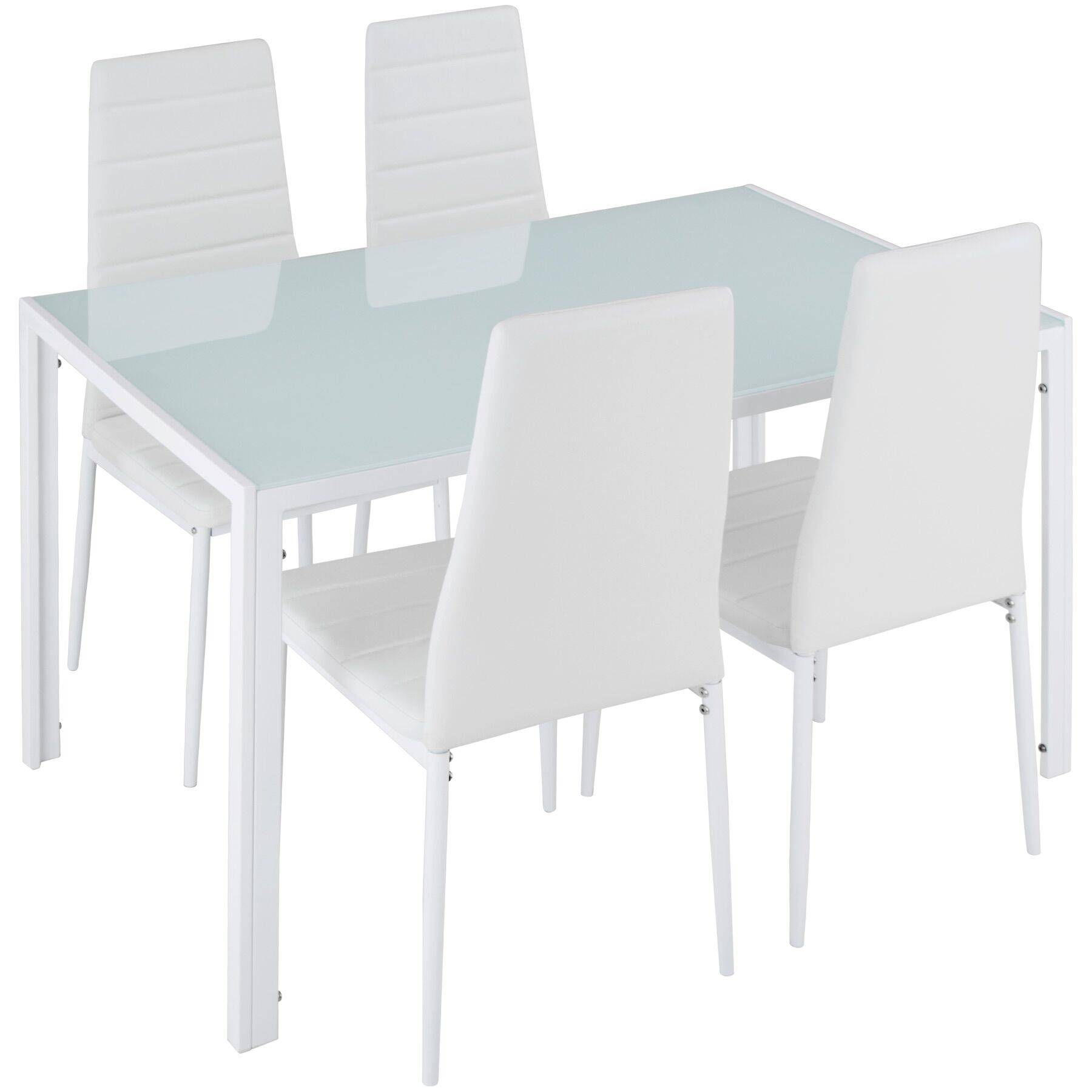 Dining Table and Chairs Berlin - dining table & 4 chairs padded with faux leather