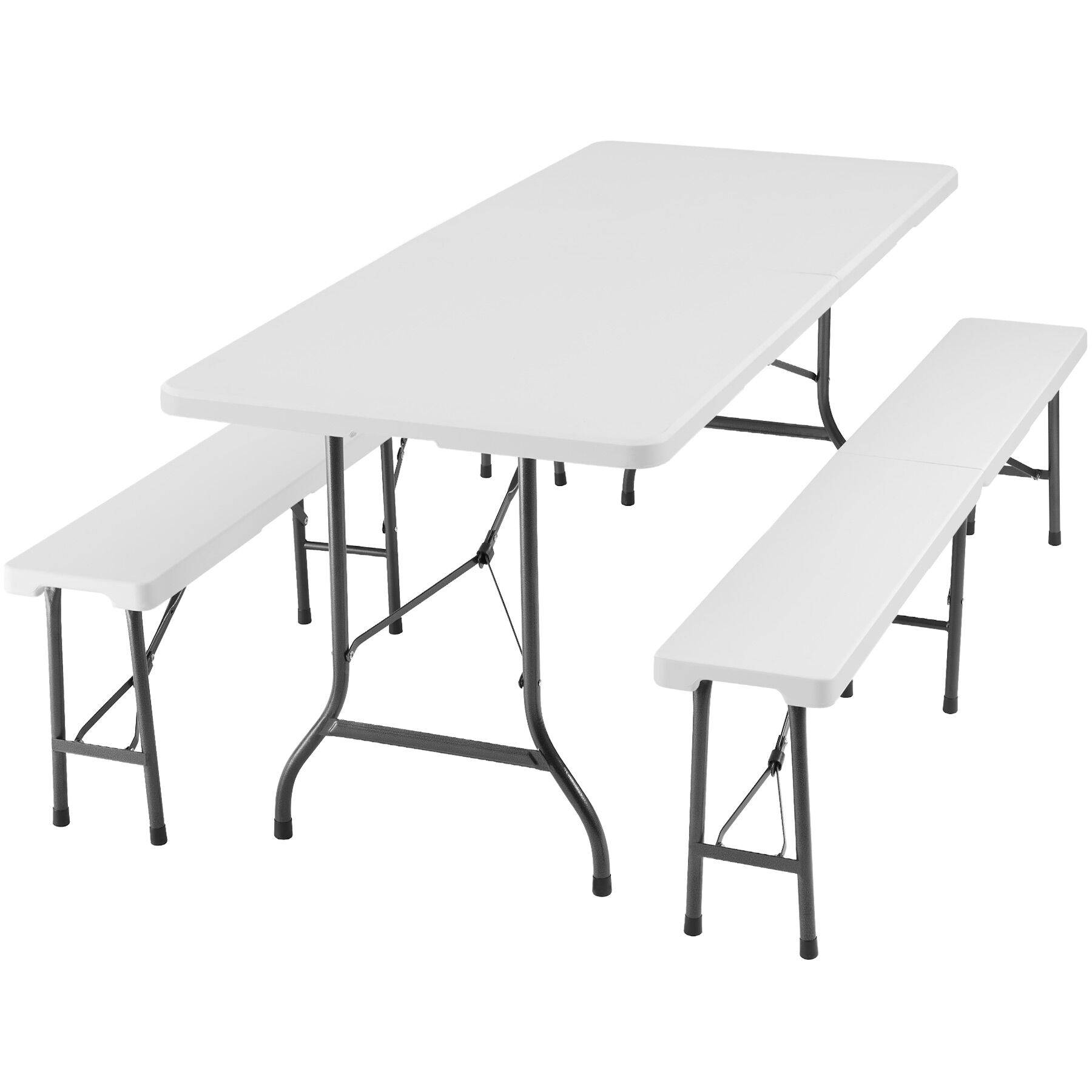 Camping Table and Bench Set - foldable with carry handles