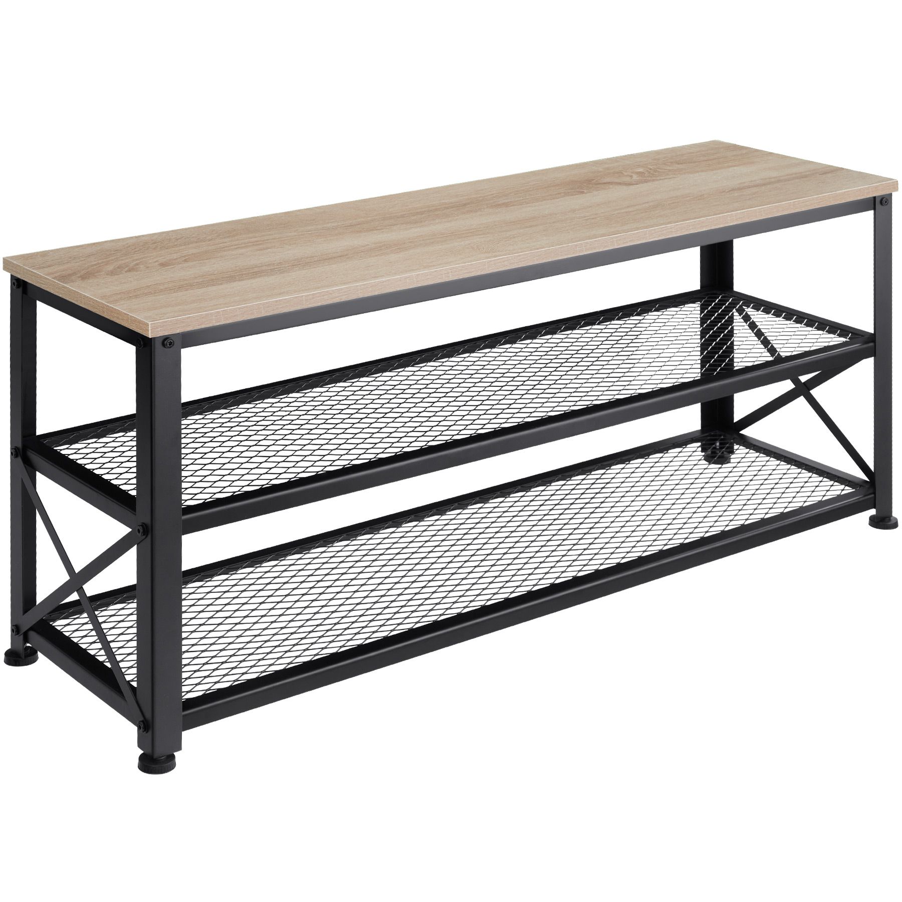 Shoe Rack Blackpool - surface shelf and 2 grid shelves, industrial style