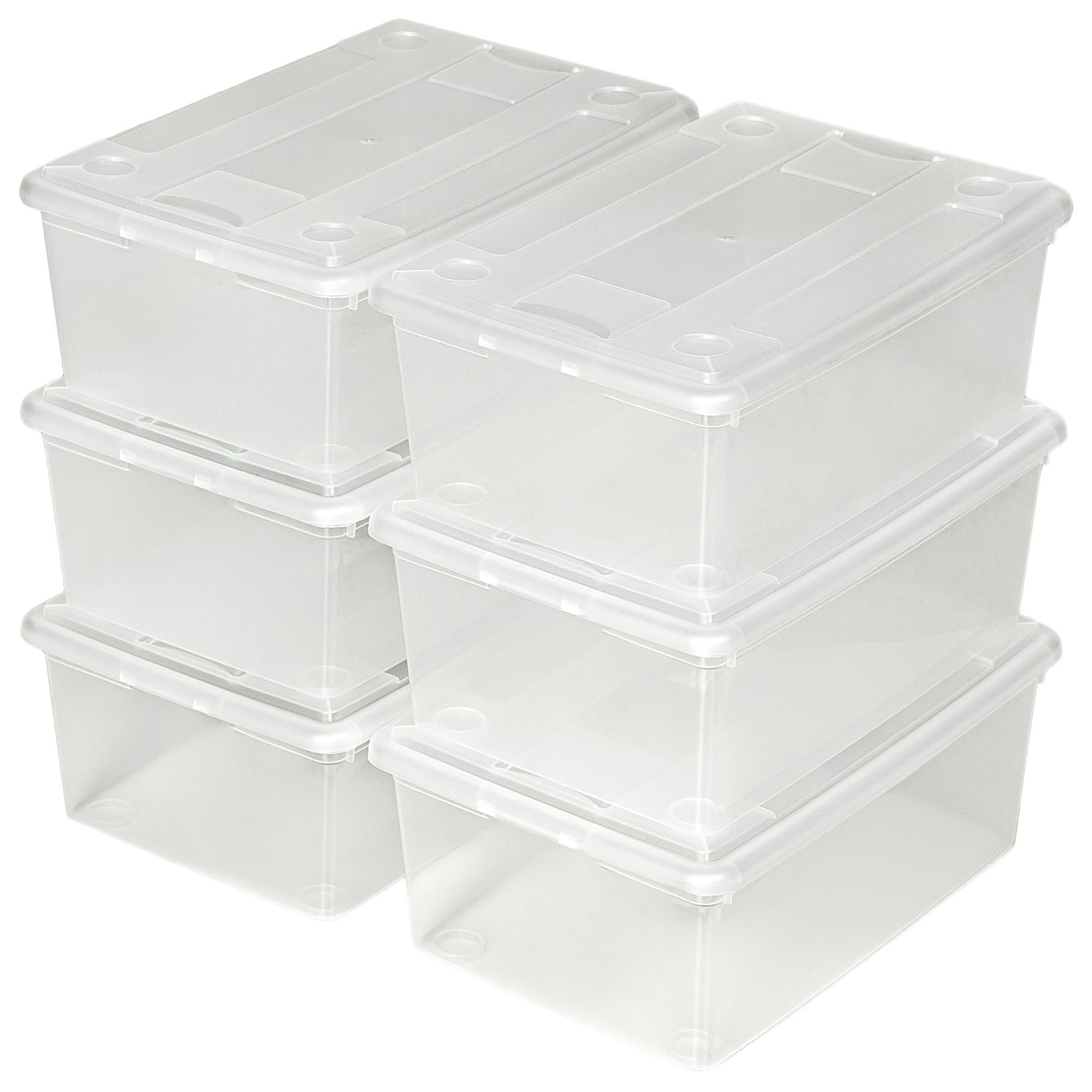 Storage Boxes - 24-piece set with lids, ventilation openings, 33 x 23 x 12 cm
