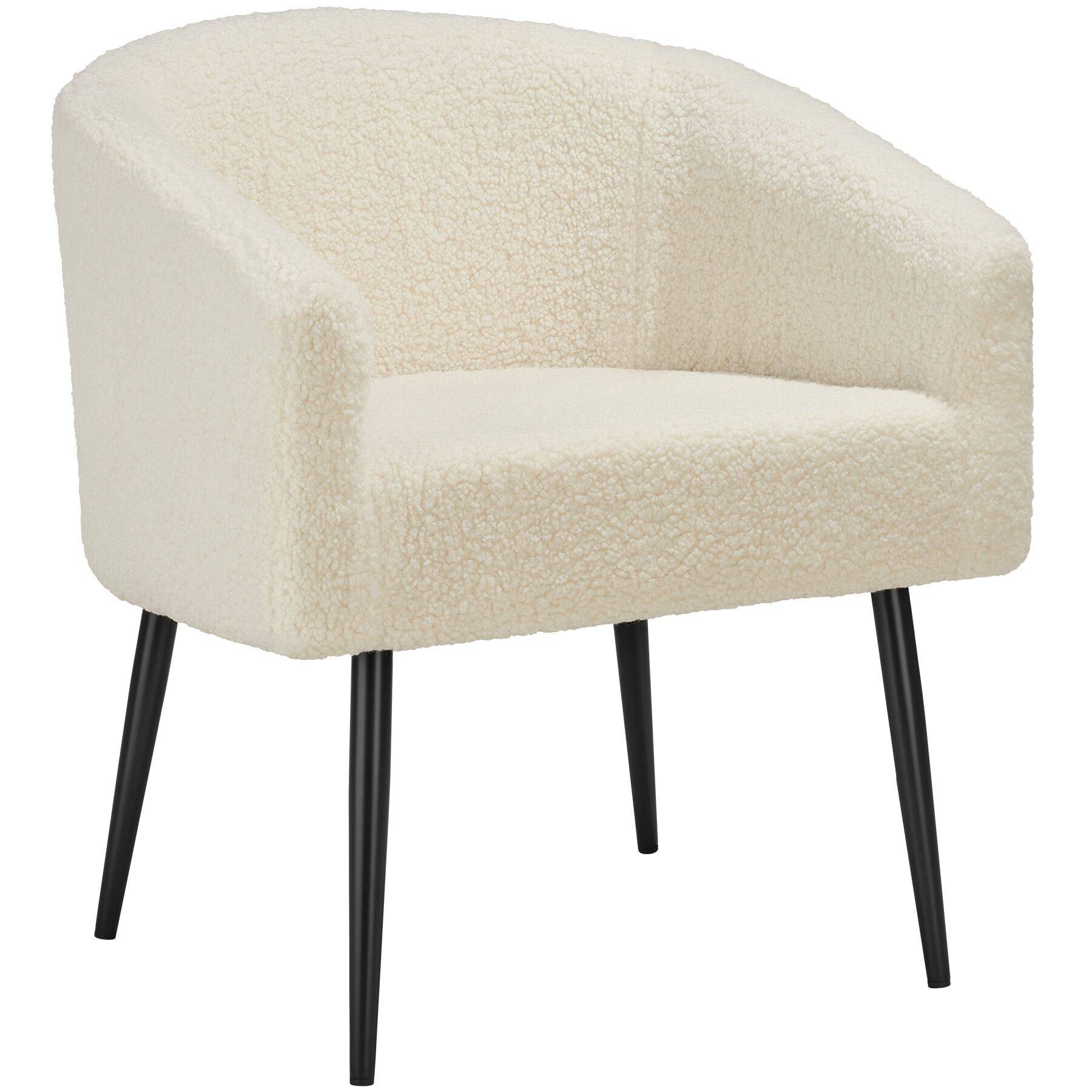 Armchair Mysig - padded, bouclé cover, continuous arm and backrest