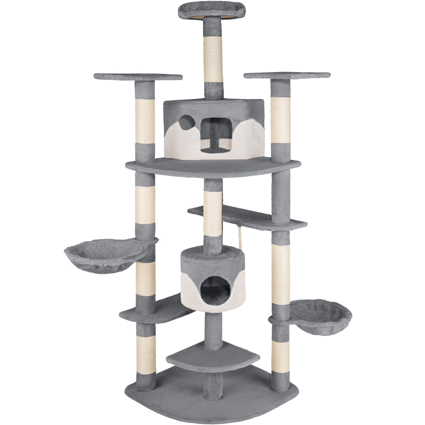 Cat Tree Fippi - 201 cm tall, sisal cat scratching post, toy & anti-tip bracket