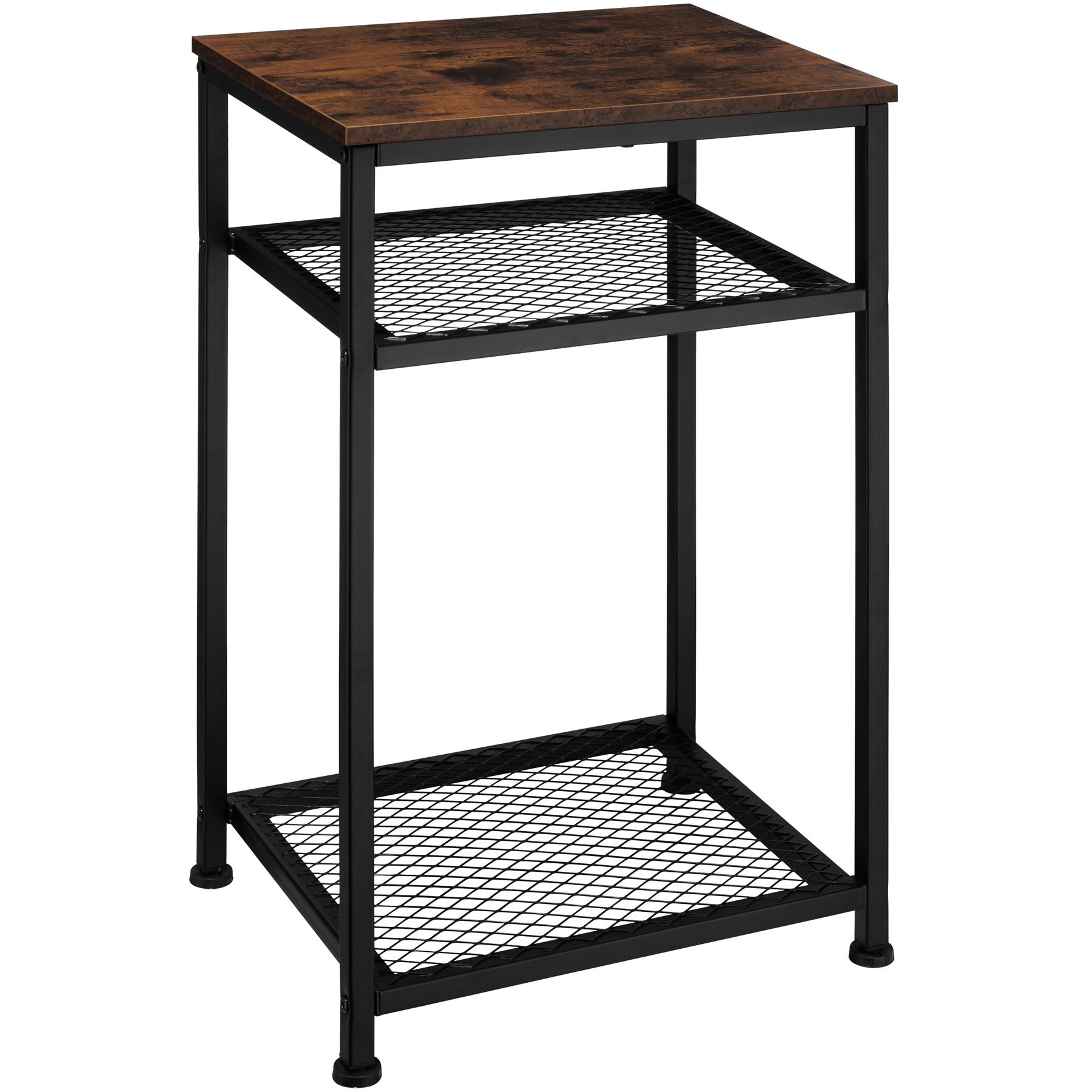 Bedside Table York - industrial style, with 2 grid shelves, 45.5 x 36 x 75.5 cm