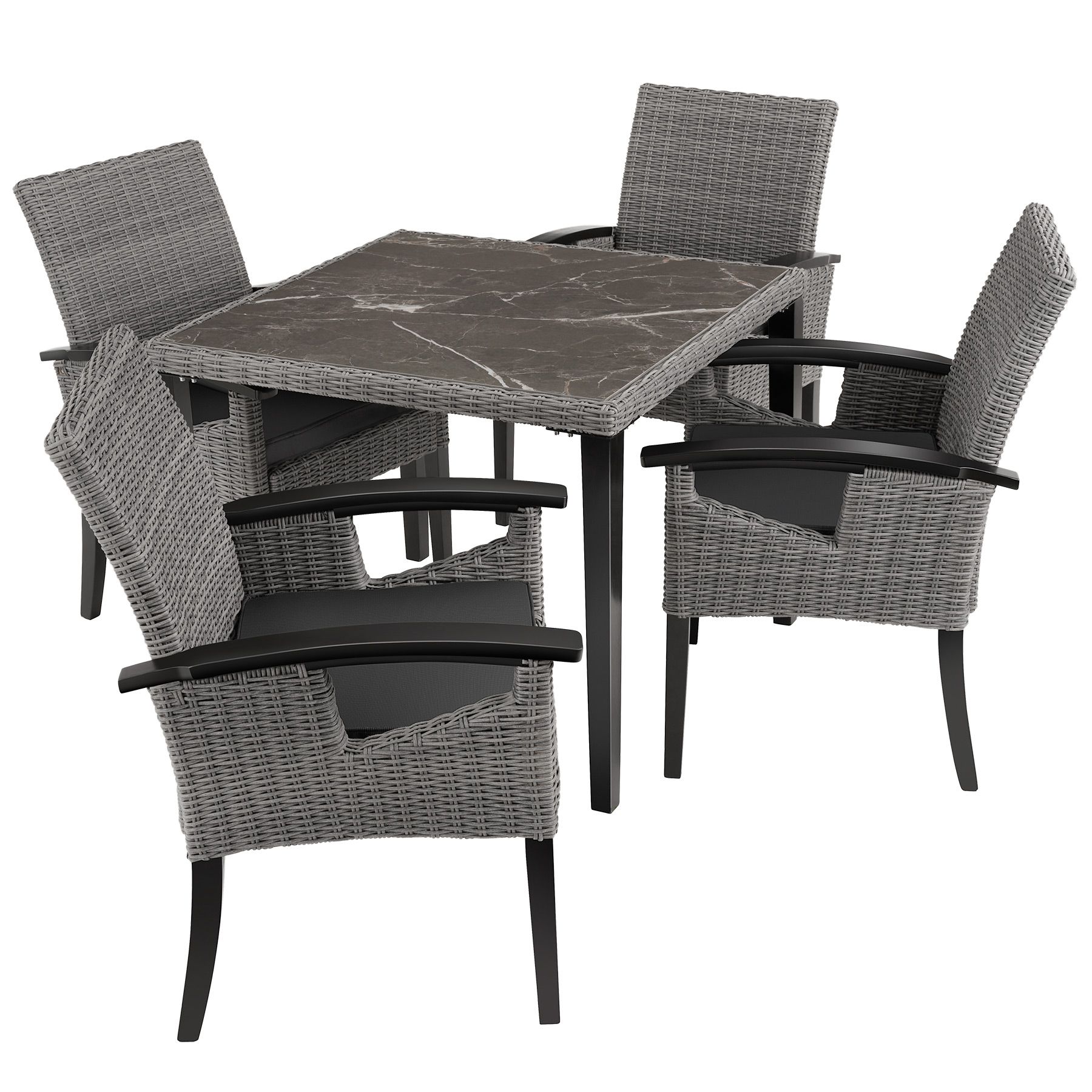 Garden Table and Chairs - Tarent dining table and 4 Rosarno chairs