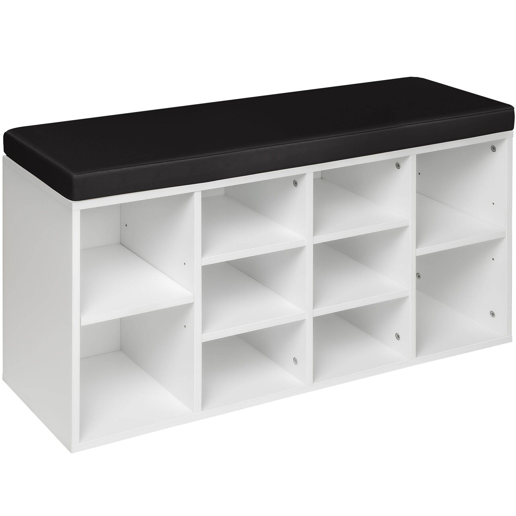 Shoe Rack - storage cabinet for 10 pairs of shoes, bench with seat cushion, 103.5 x 48 x 30 cm