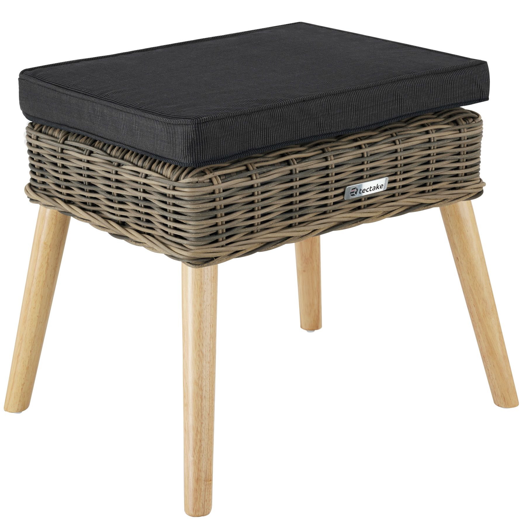 Footstool Vibo - ottoman with comfortable cushion, aluminum frame