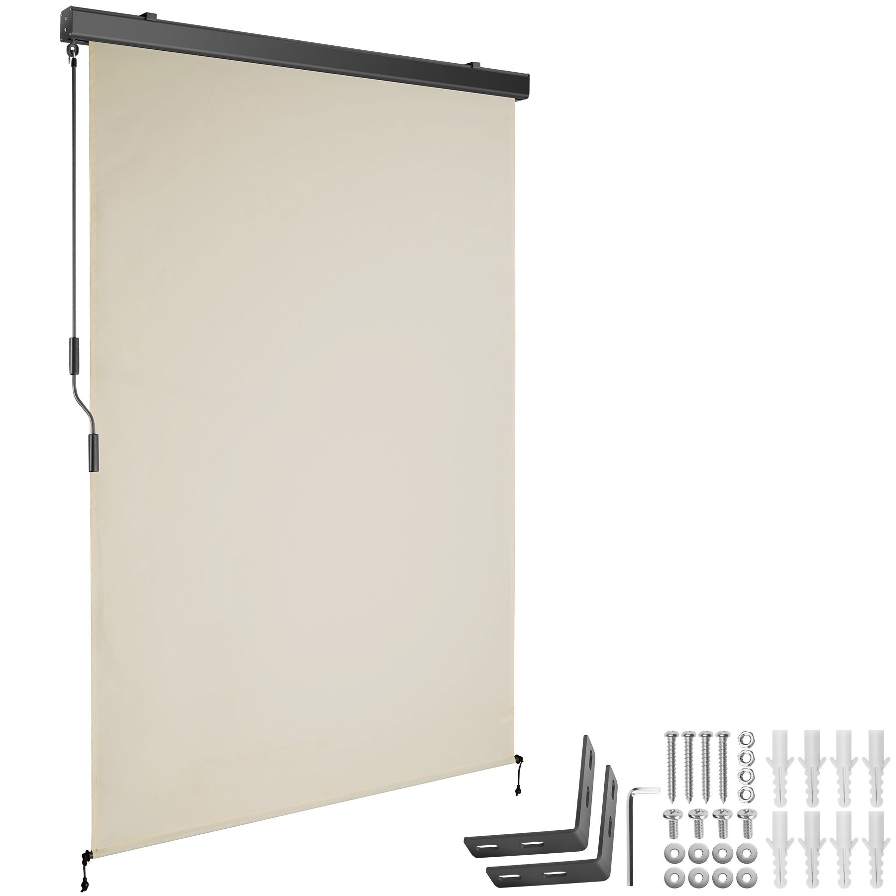 Vertical Awning Eloise - installation materials included, retractable, UV blocking