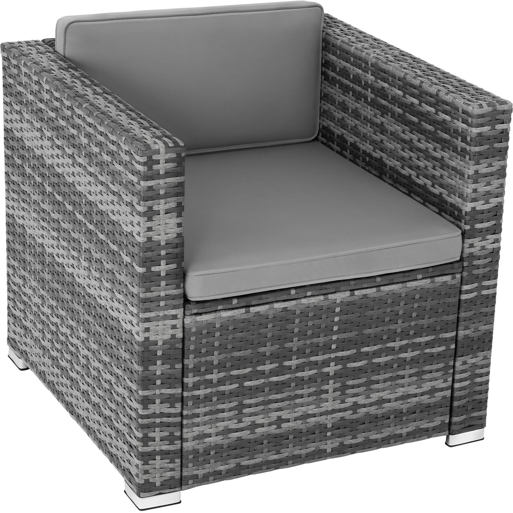 Rattan Garden Armchair Lignano - UV-resistant, with seat and back cushions