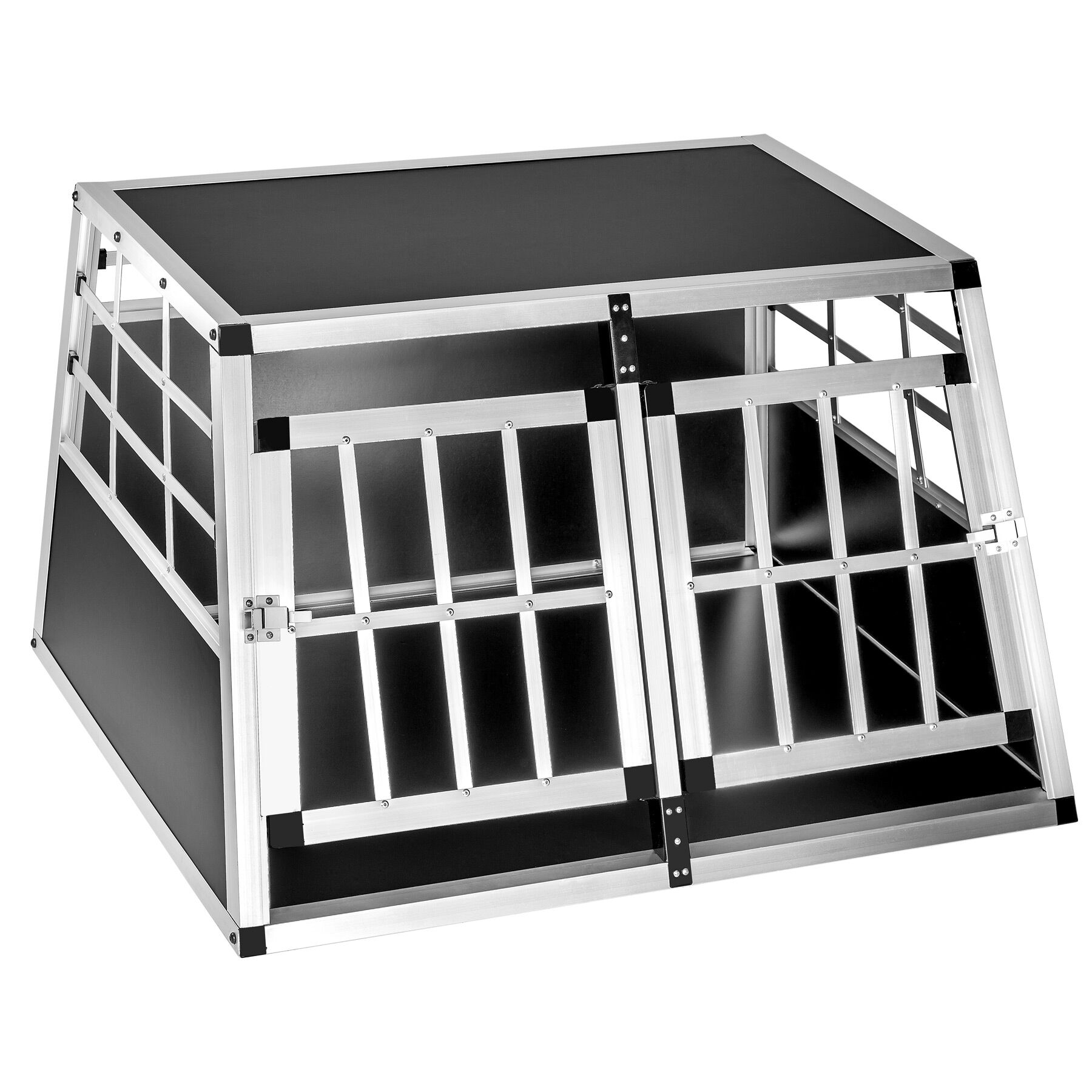 Dog Crate - double sized, straight back, aluminium frame, lockable