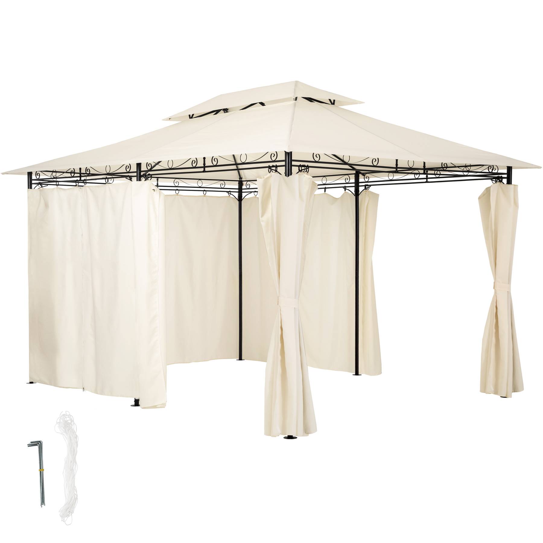 Luxury gazebo Emine 4x3m with 6 side 