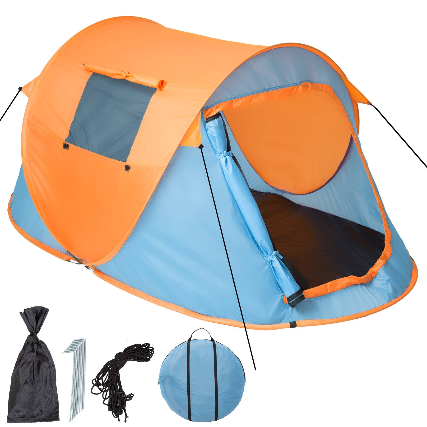 2 Man Pop Up Tent Waterproof For Camping Hiking Festival Mosquito Net Carry Bag