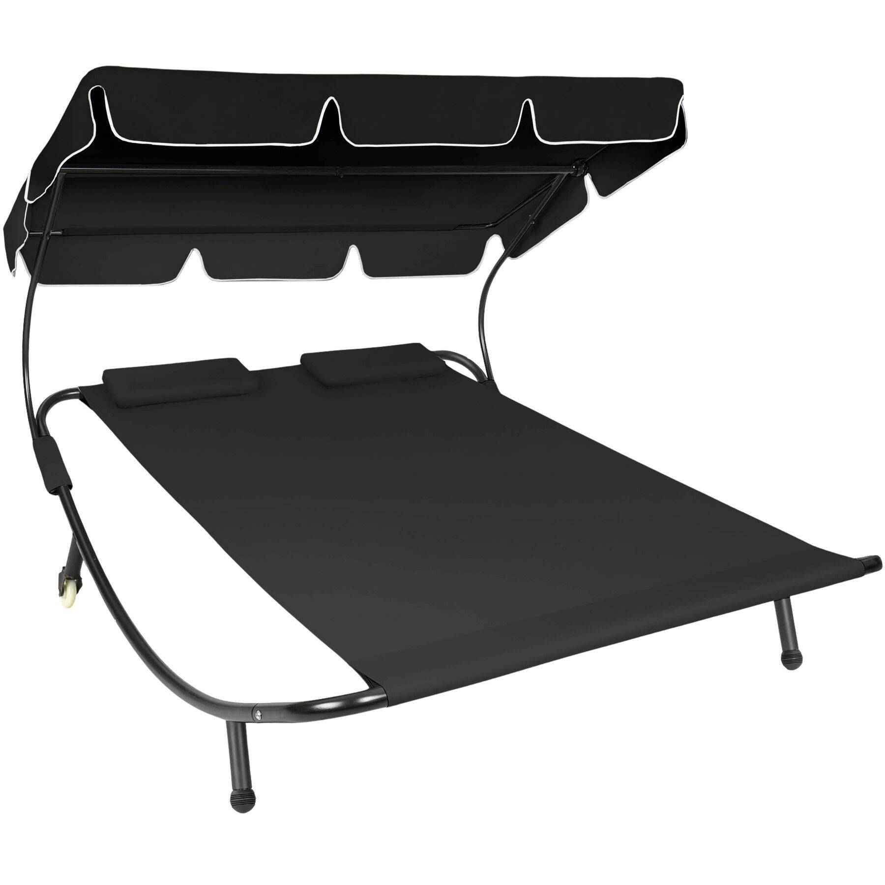 Sun Lounger Livorno - for 2 people, adjustable sunroof, with wheels