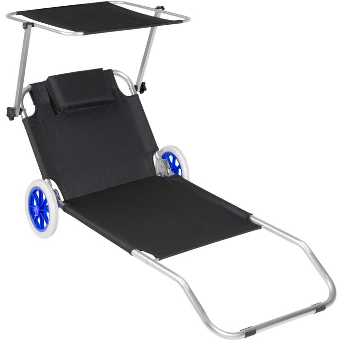 Sun lounger with wheels