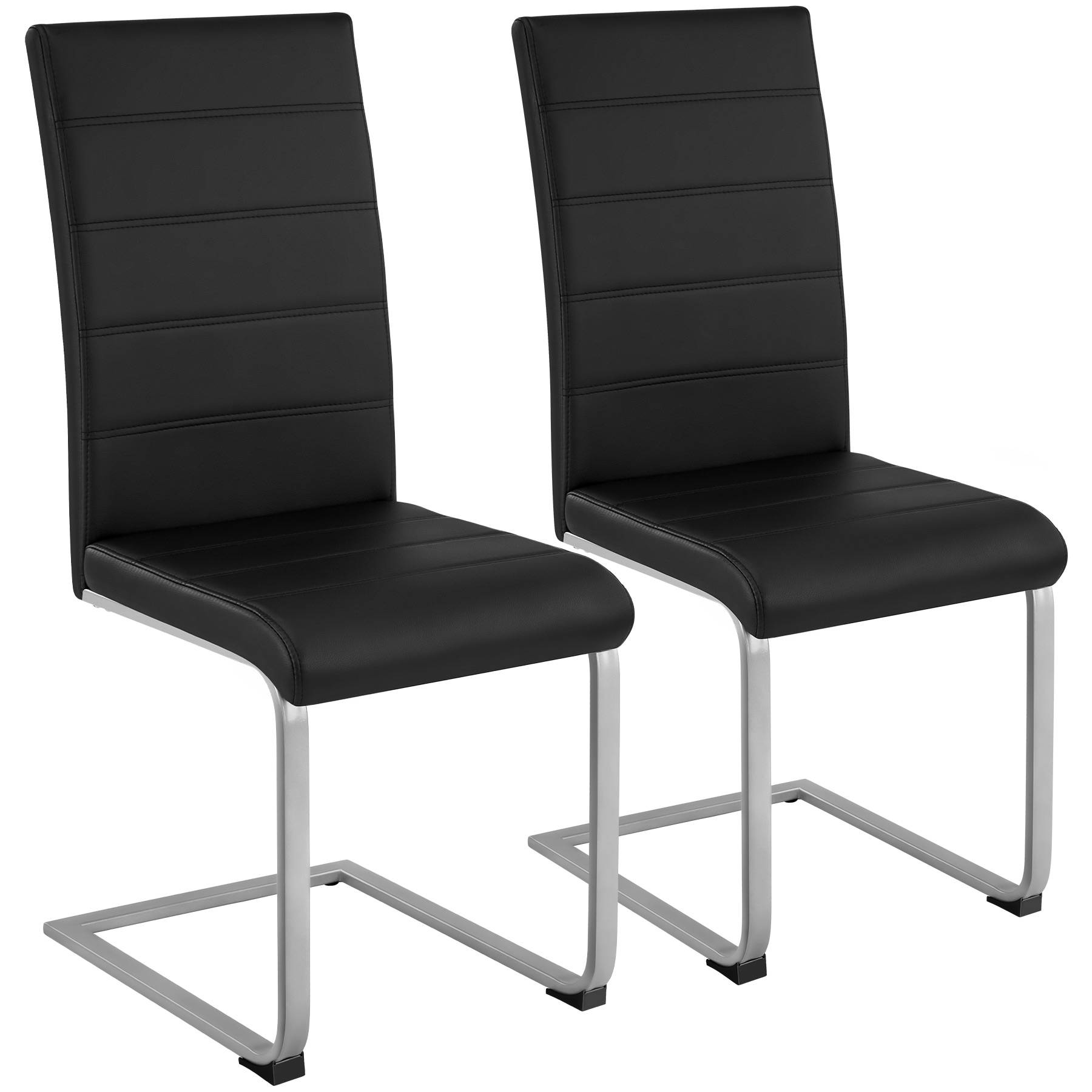 Dining Chairs - cantilevered, high backrest, flat steel frame