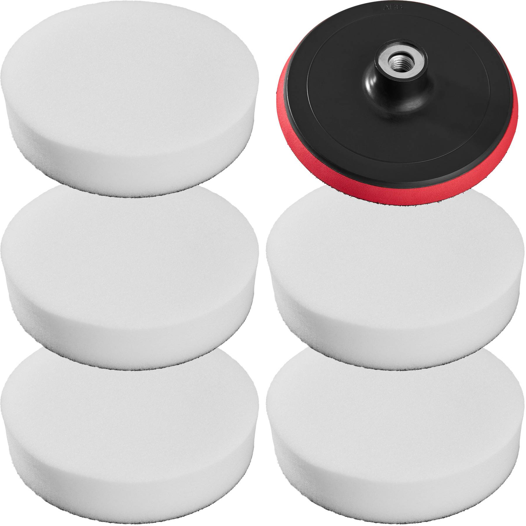 Buffer Pads - 5 polishing sponges 180 mm, soft, M14 polishing wheel 180 mm