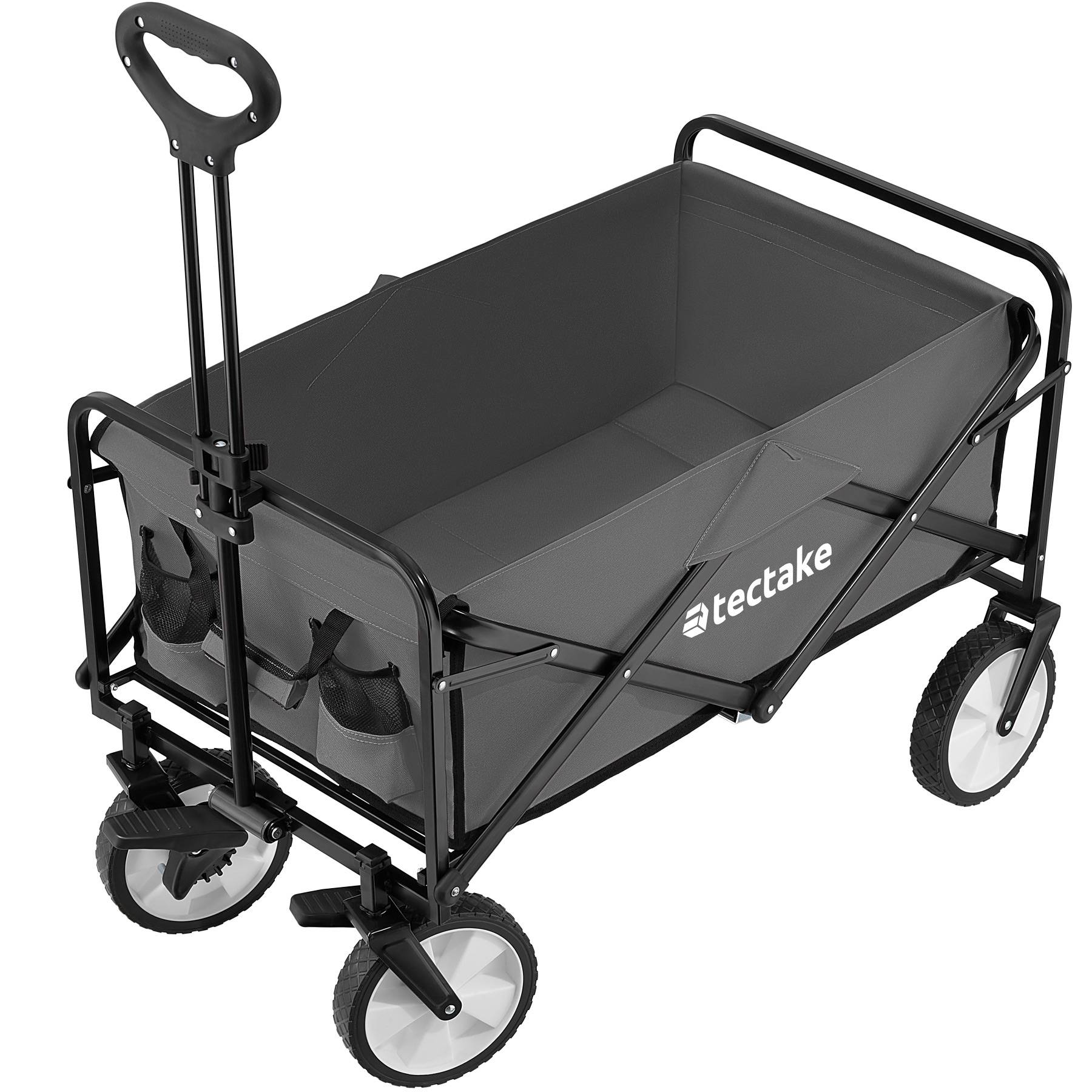 Garden Trolley Leon - foldable, with brakes, fabric insert, 2 pockets, bag
