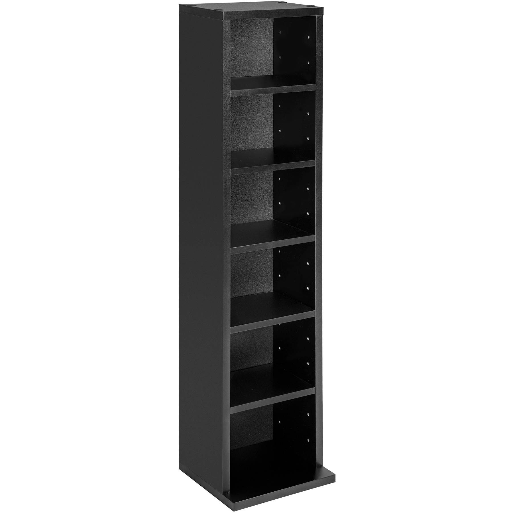 CD DVD Storage Tower Media Display Unit Adjustable Shelves Wood Effect 102 CDs or 27 DVDs