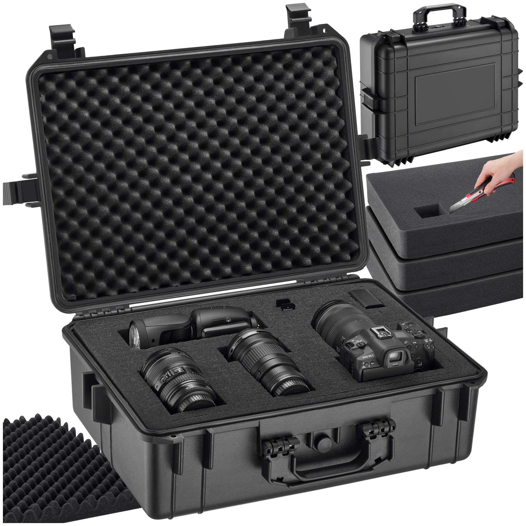 Hard Shell Camera Lens Case Buy Camera case, hard shell exterior with 4 thick foam inserts, snap ...