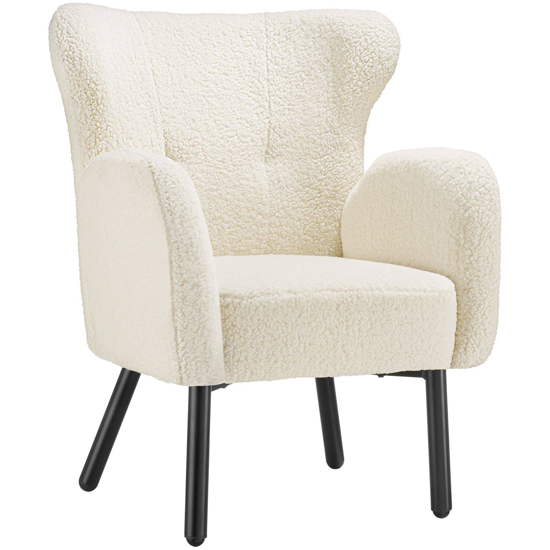 Armchair Vänersborg - thickly padded, with bouclé cover