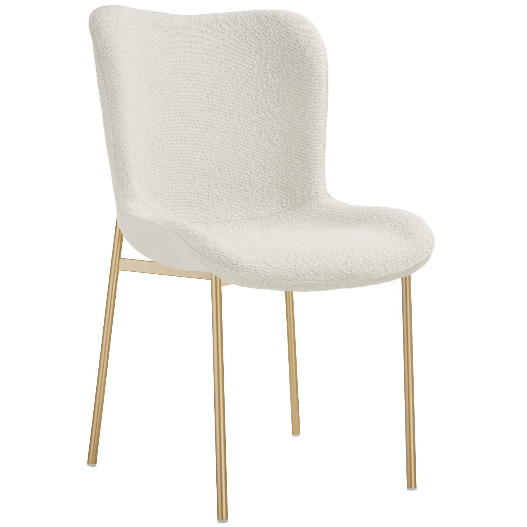 Dining Chair Tessa - ergonomic high backrest, slim steel legs, soft fabric