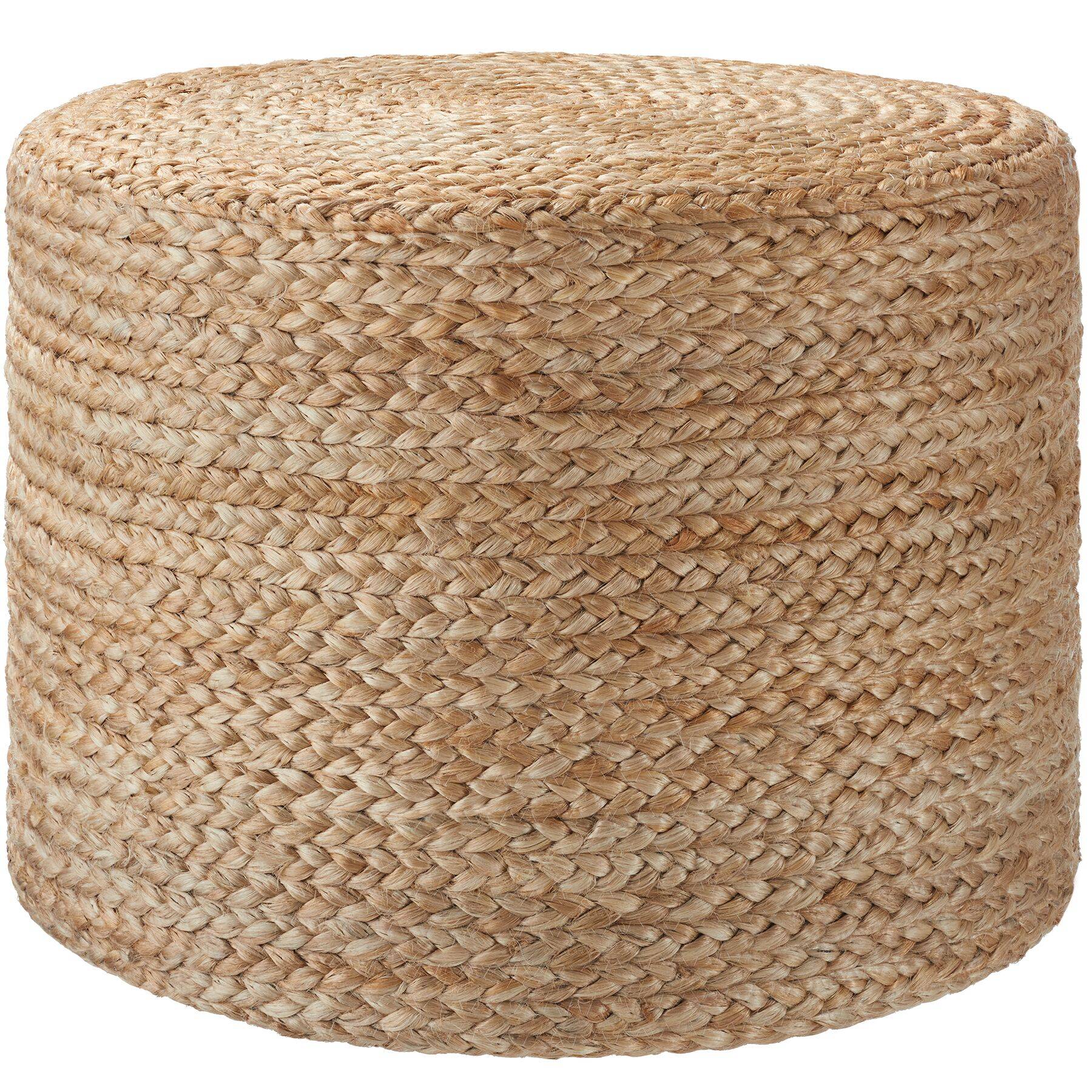 Footstool Banno - cylinder shape, boho style, natural jute fibres