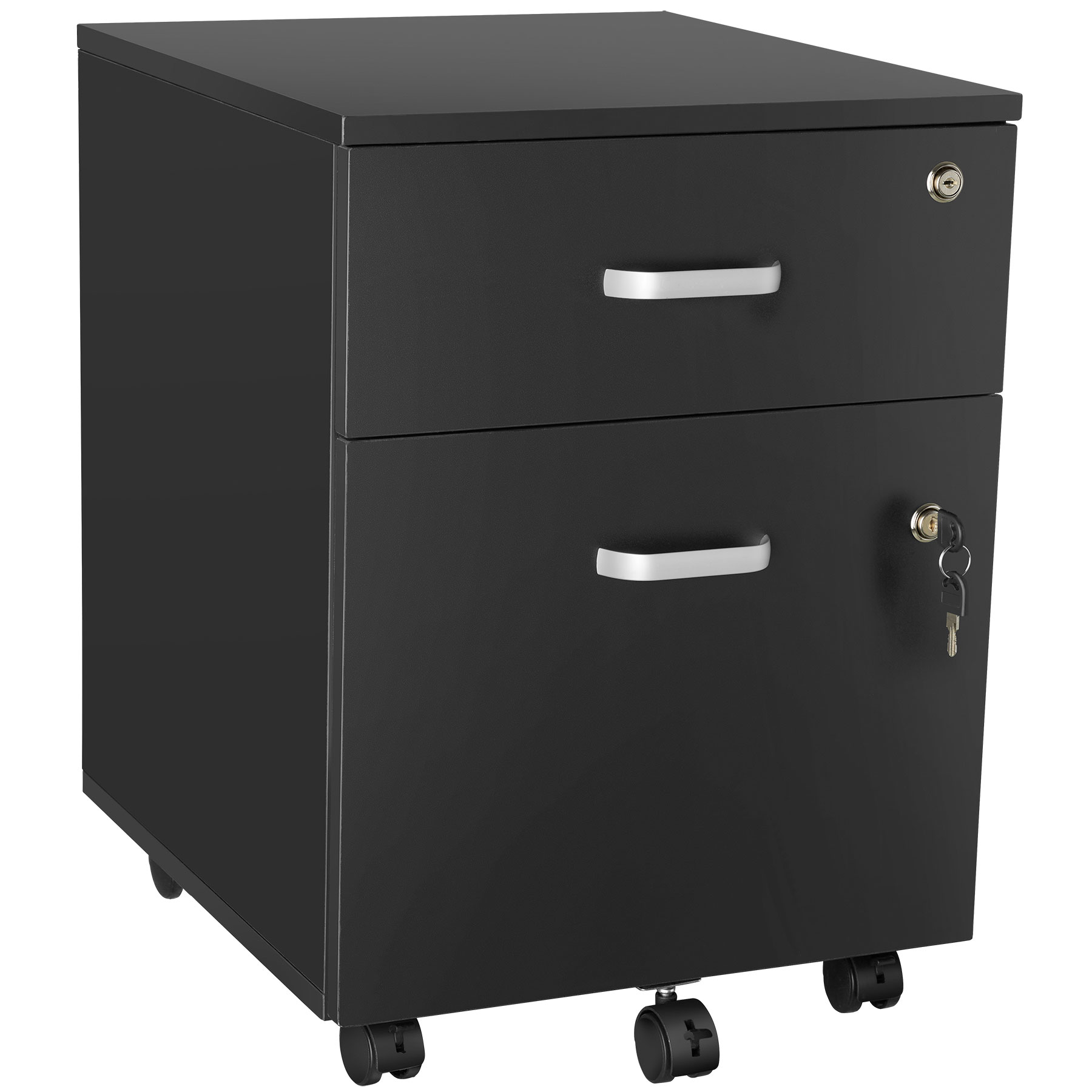 Filing Cabinet - 2 rolling,  lockable drawers, fits A4 documents