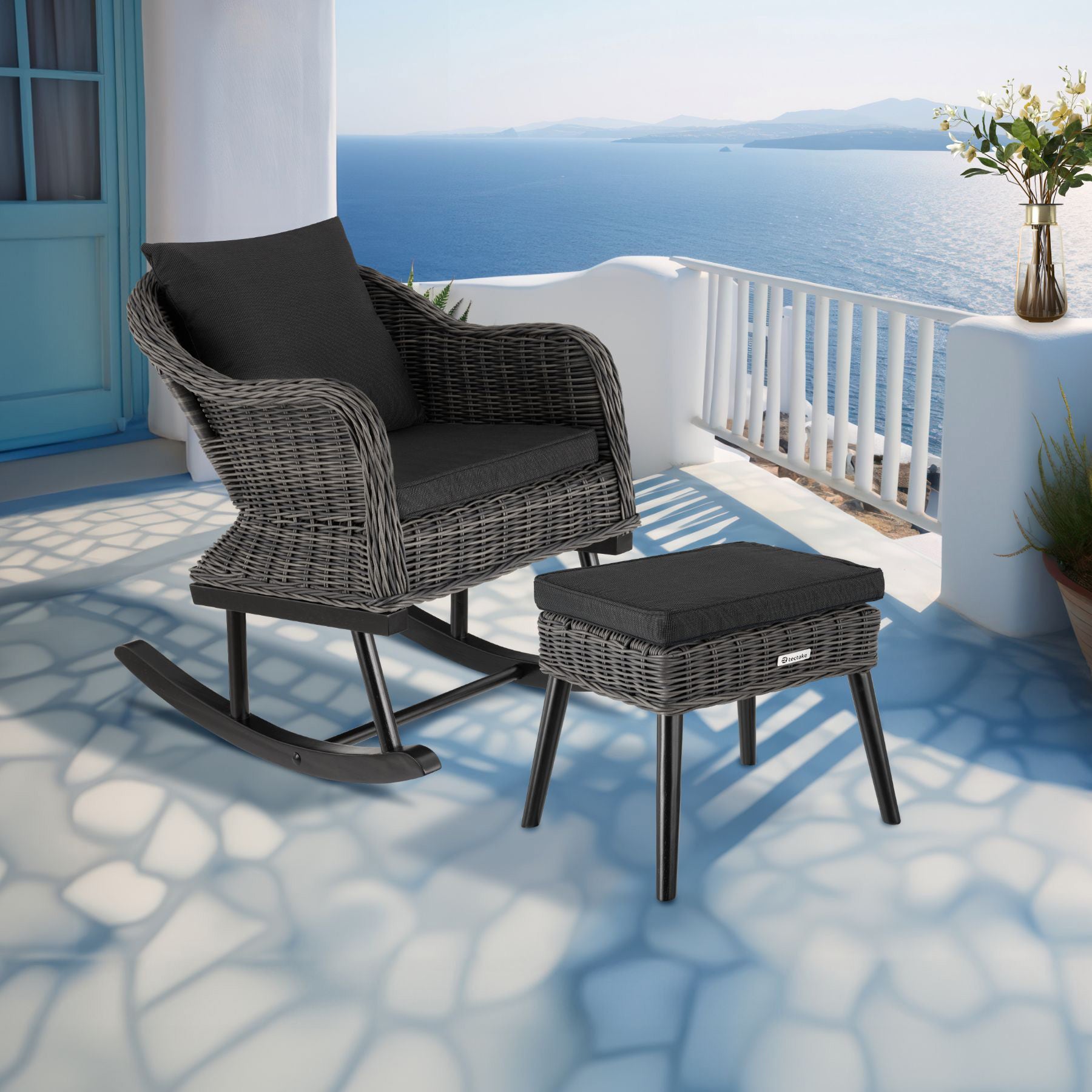 Morais outdoor rocking chair with cushions bungalow rose frame on sale