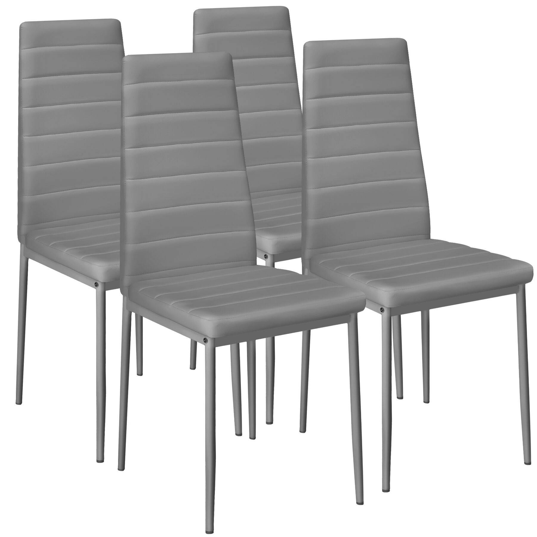 Dining Chairs - high backrest, padded, synthetic leather 