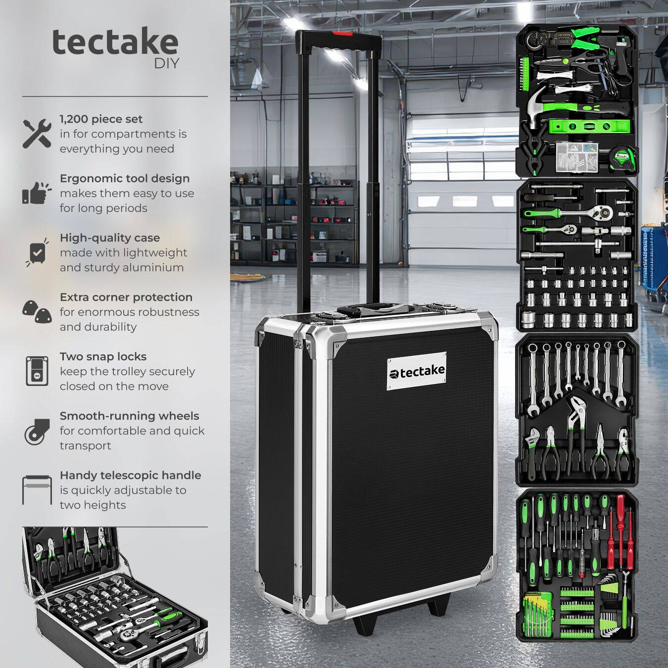 799-Piece Mechanics Tool Set With Silver Aluminum Trolley Case - Complete Socket & Wrench Kit