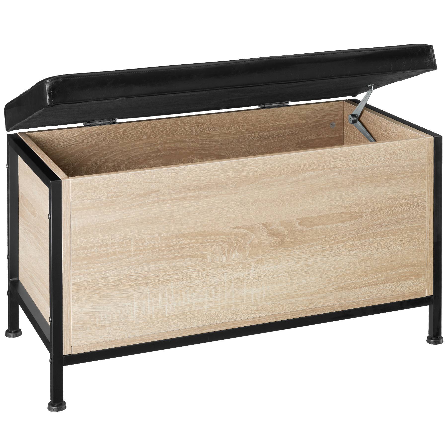 Storage Bench Calico - industrial style, padded seat, 81.5 x 41.5 x 50.5 cm