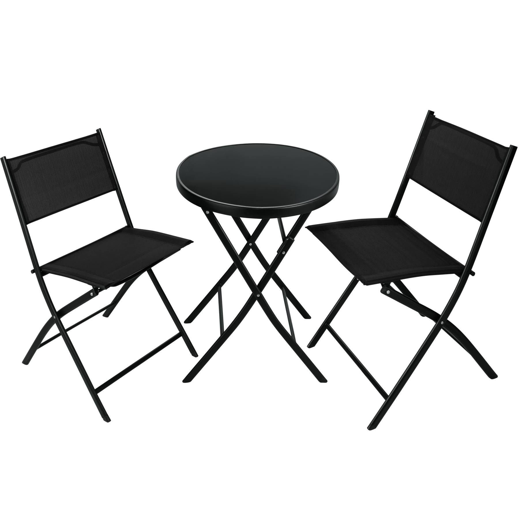 Garden Table and Chairs - 2 person bistro set, foldable, weather-resistant