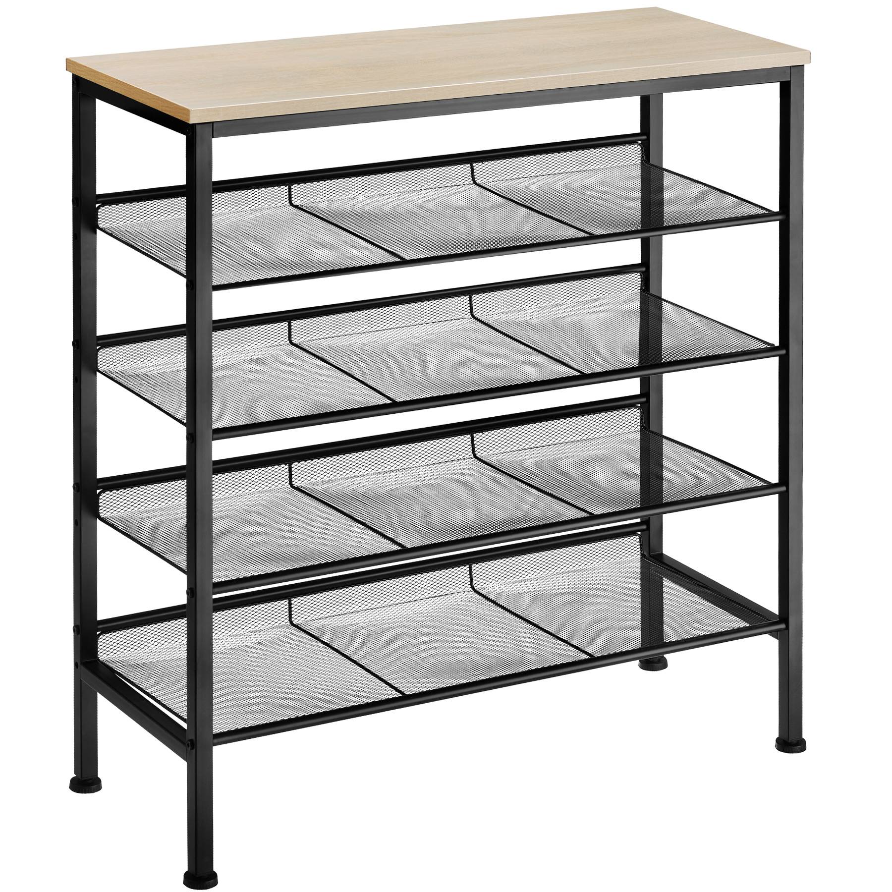 Shoe Rack Bournemouth - surface shelf and 4 grid shelves, industrial style