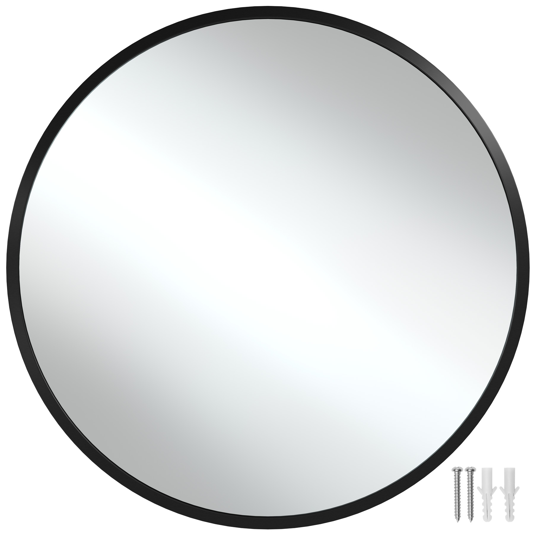 Round Mirror Fiona - aluminium frame, wall mounted, minimalist design