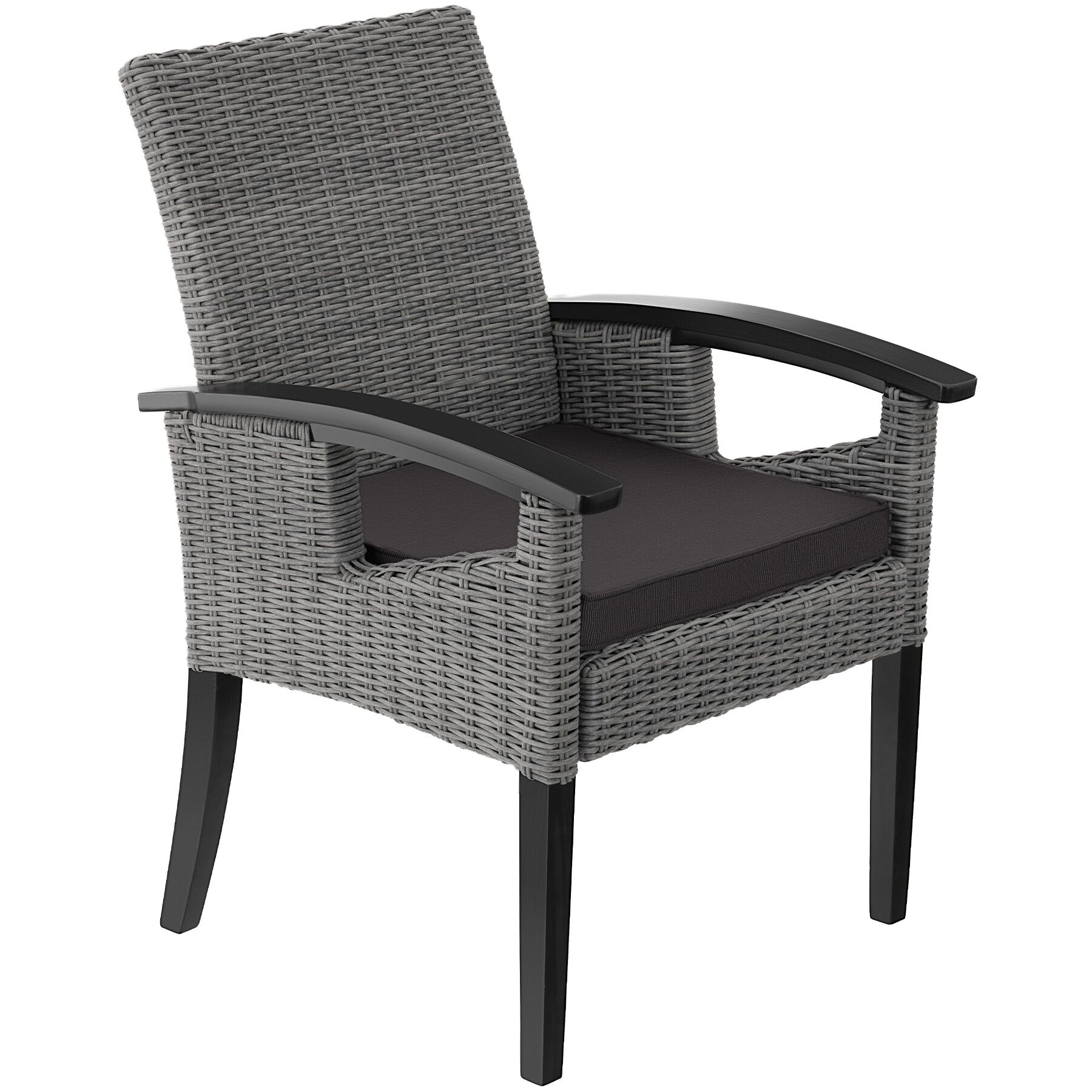 Garden Chair Rosarno - polyrattan with wooden frame, weather and UV-resistant