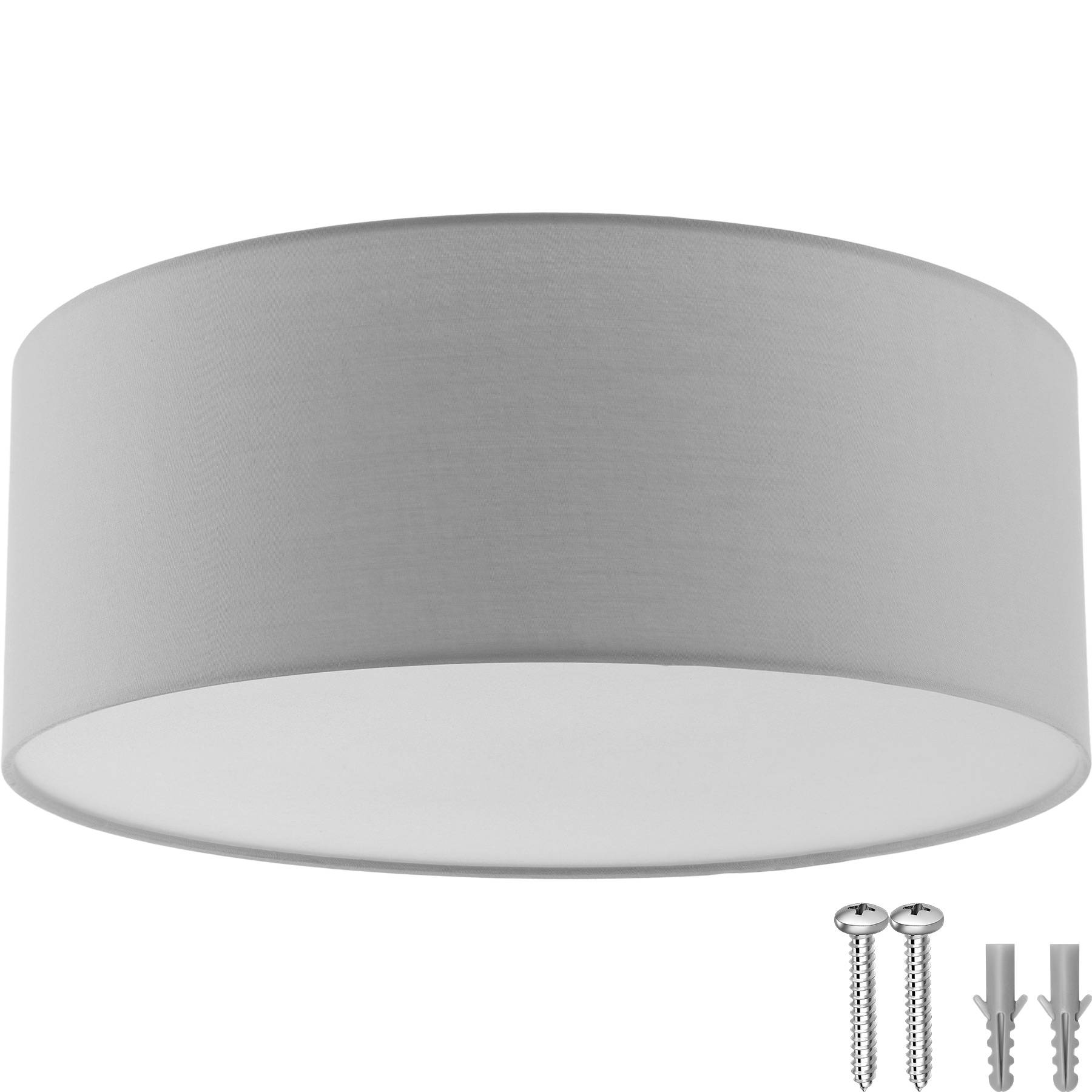 Ceiling Light Circum - textile lampshade in linen look, steel frame