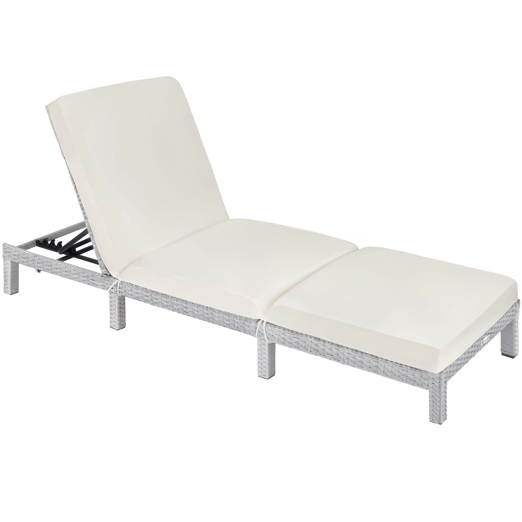 Sun Lounger Sofia - 6-step adjustable backrest, thick padding, UV-resistant