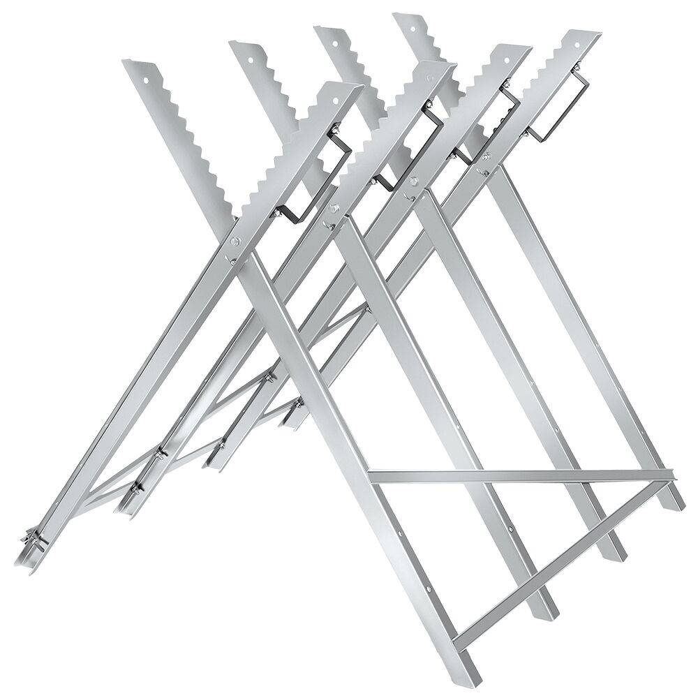 Sawhorse - steel with 4 stem holders, foldable with handles