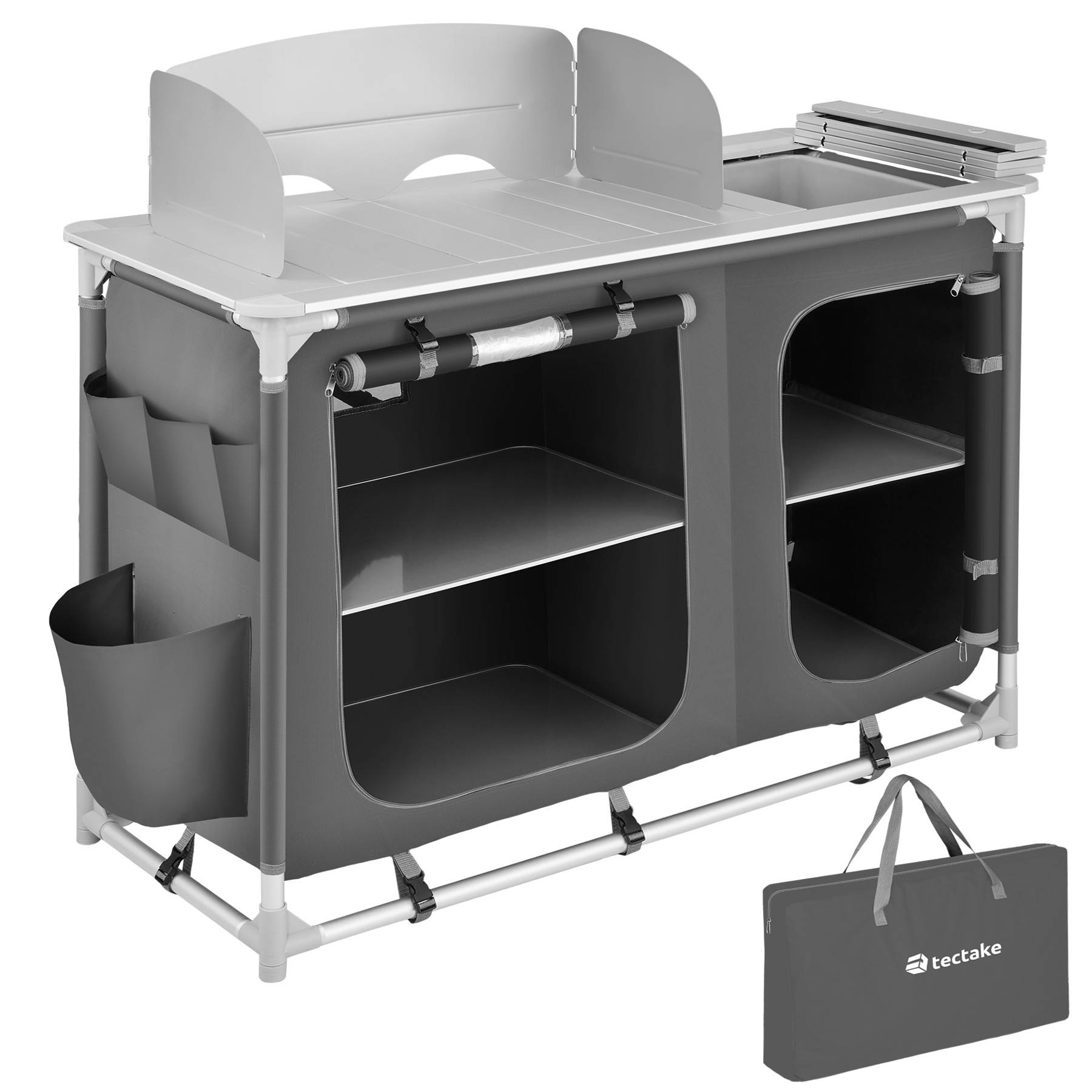 Camping Kitchen with 4 Compartments