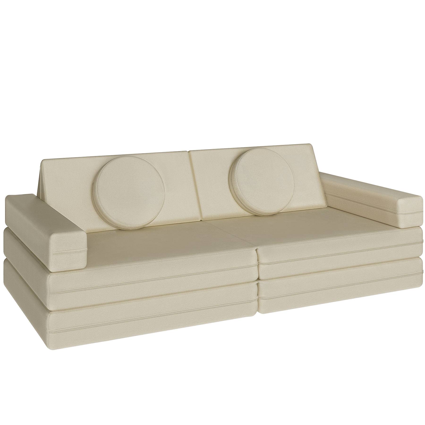 Kids Sofa Lilly - 8-piece, flexible arrangement play sofa, thick padding, removable covers