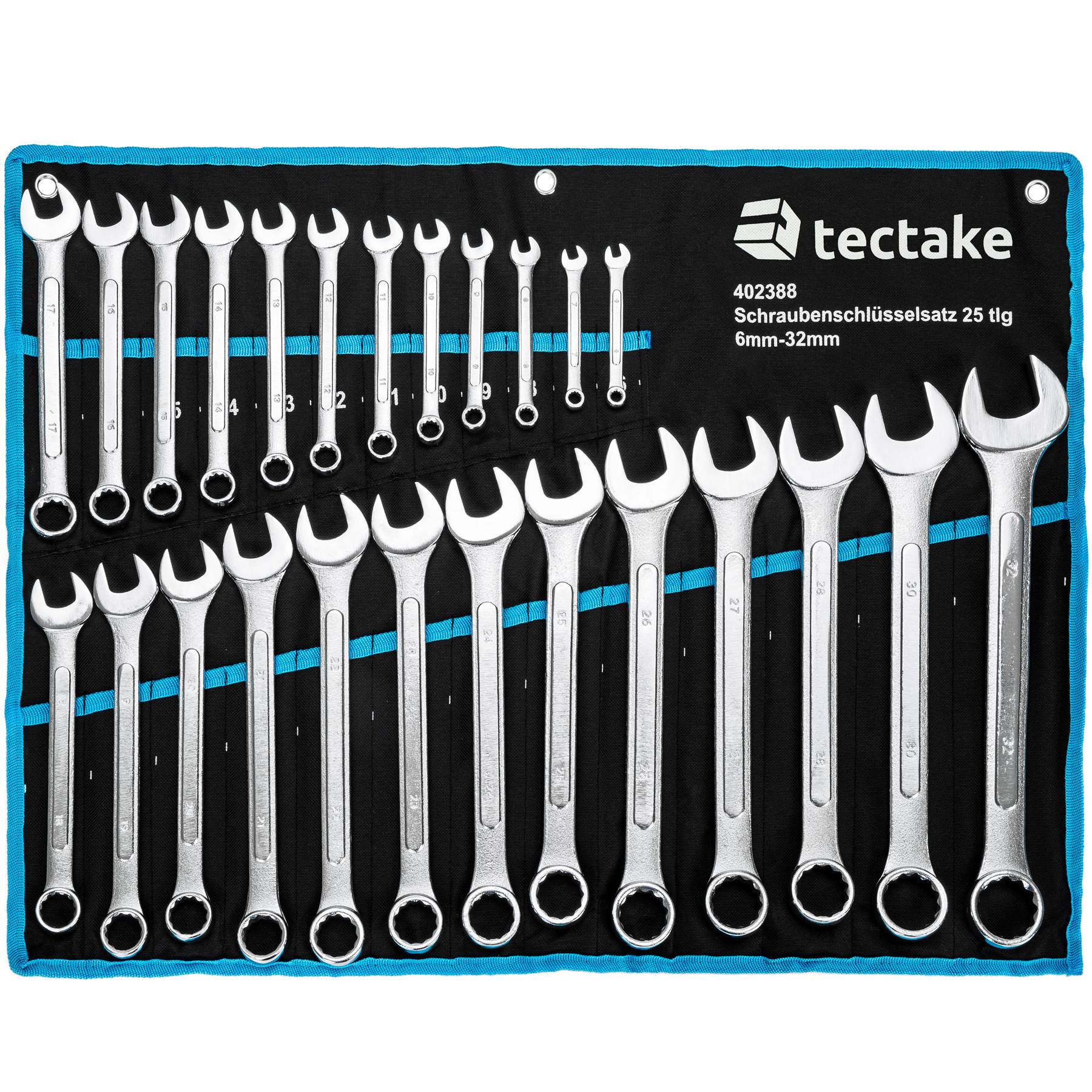 Spanner Set - 25-piece extensive selection, 6 - 32 mm, roll bag with eyelets included