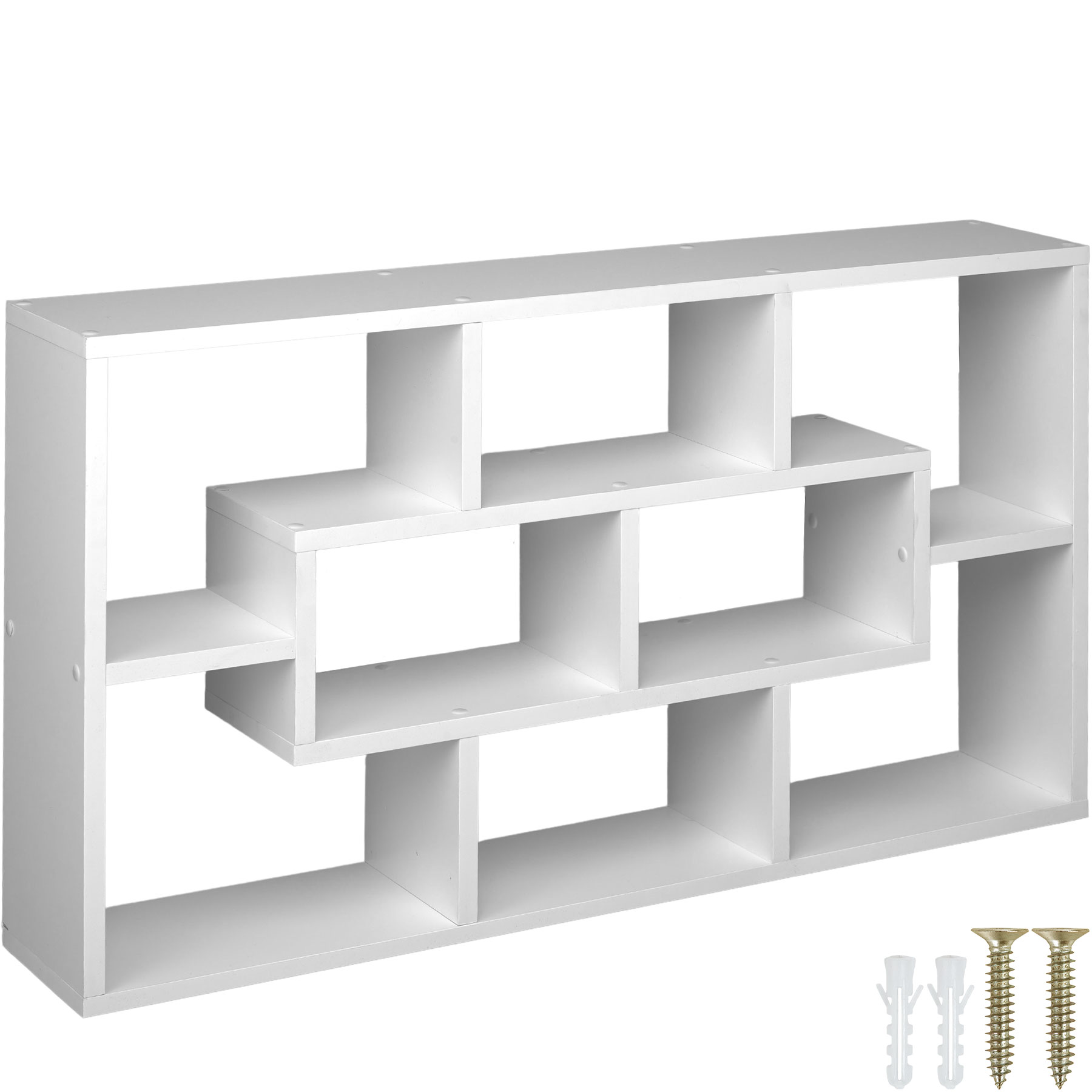 Floating Shelf Cassandra - retro style, 8 compartments, invisible installation