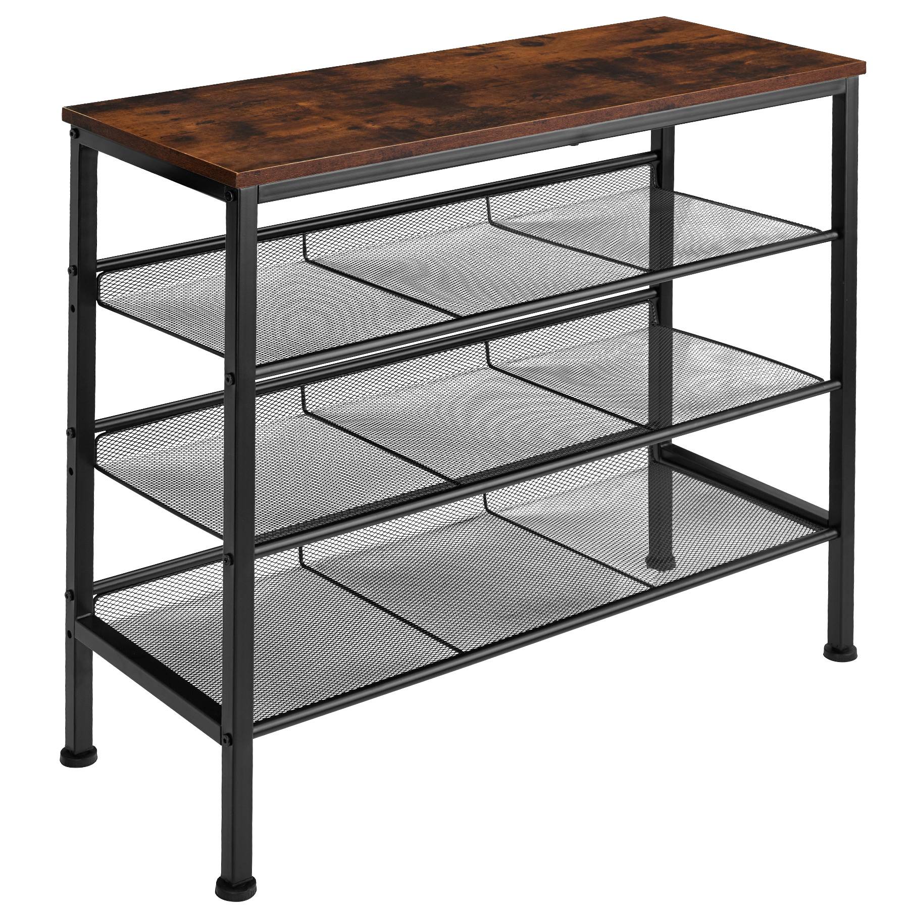 Shoe Rack Wolverhampton - surface shelf and 3 grid shelves, industrial style