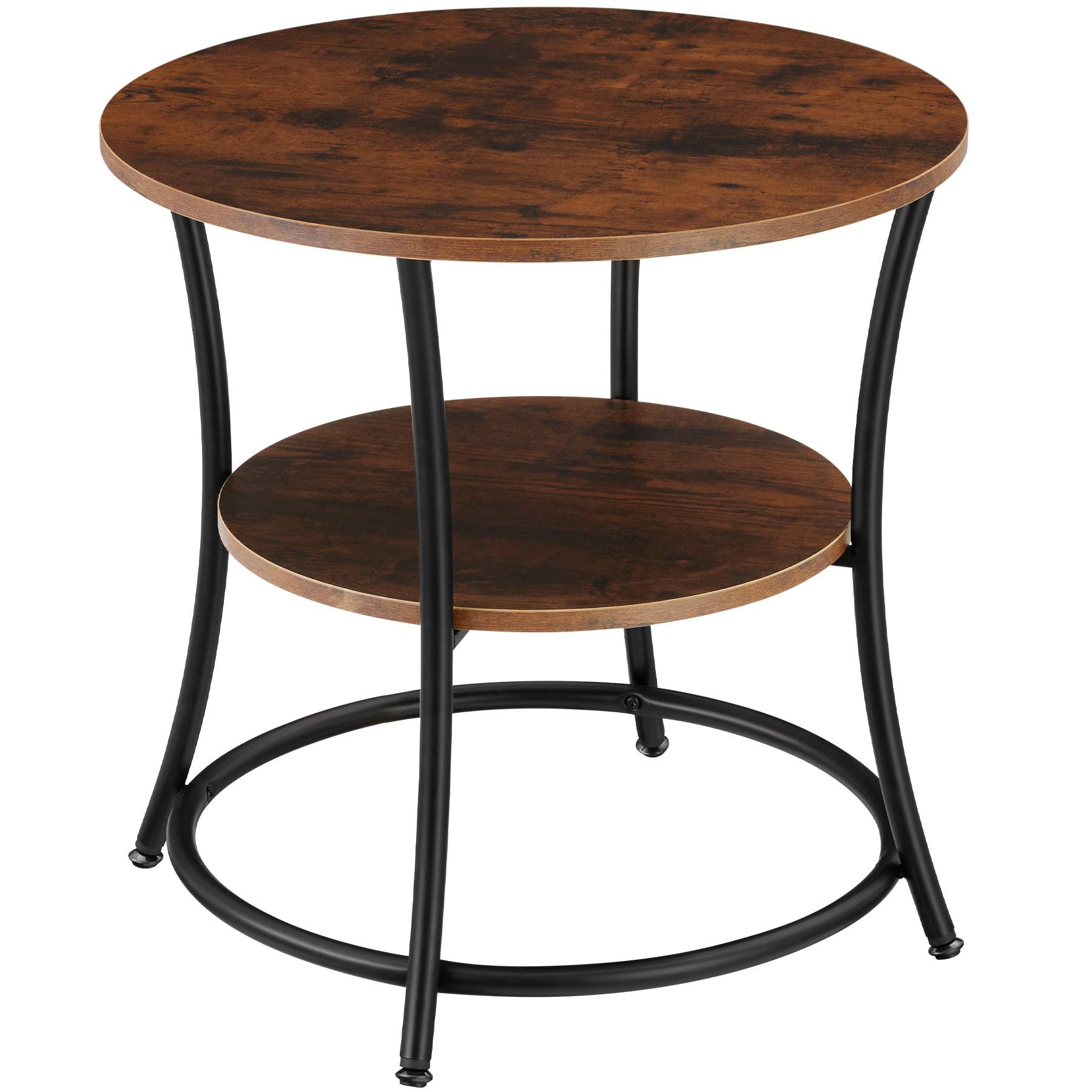 Bedside Table Saint Louis - industrial style, round, with 2 shelves, 55 x 56 cm