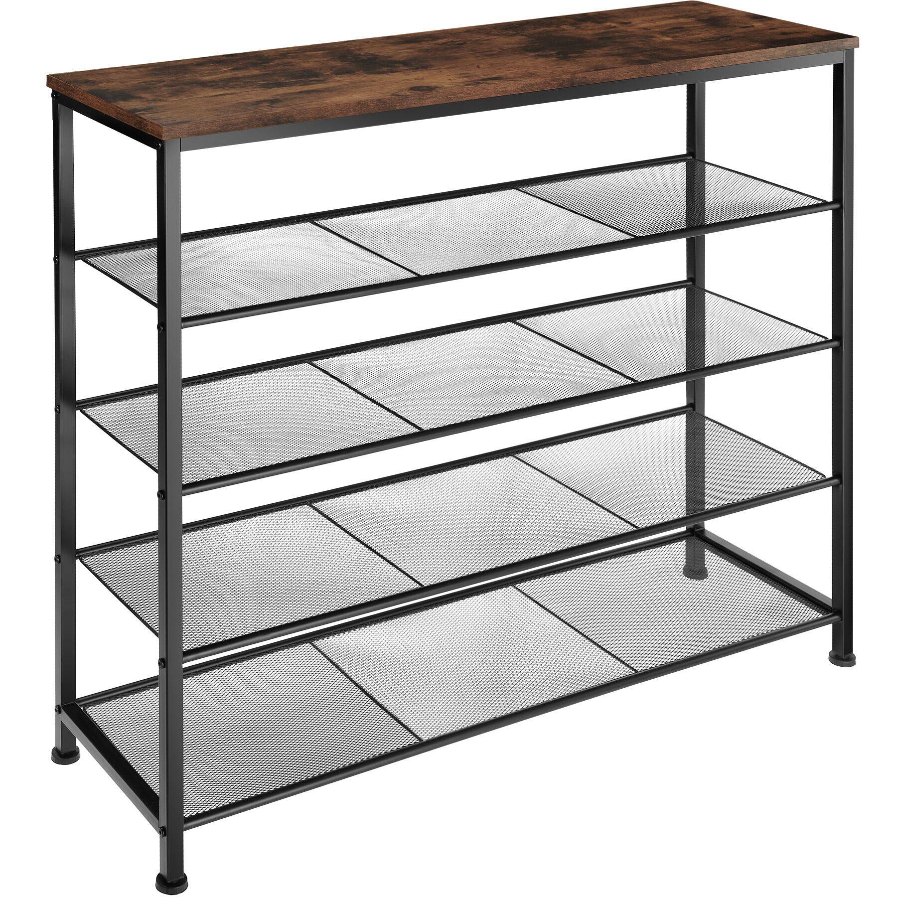 Shoe Rack Sheffield - storage shelf and 4 grid shelves, industrial style