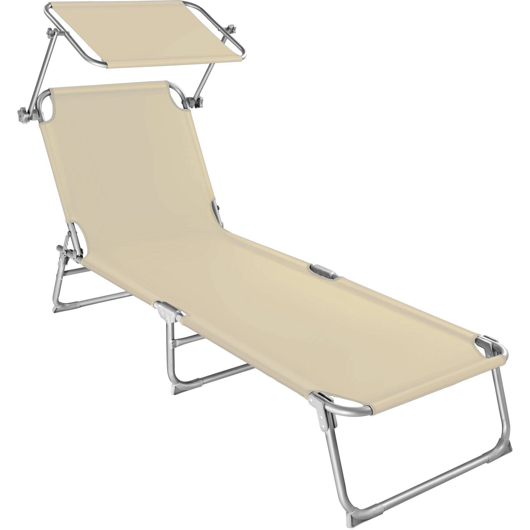 Sun Lounger - foldable, adjustable sunshade and 4-step backrest