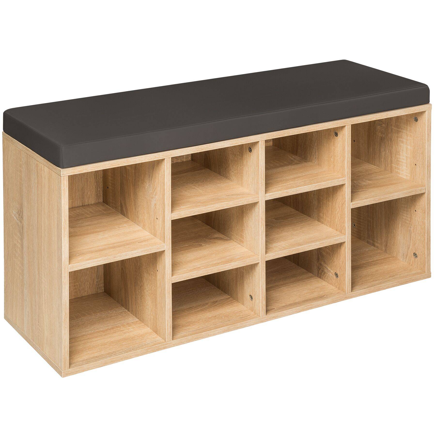 Shoe Rack - storage cabinet for 10 pairs of shoes, bench with seat cushion, 103.5 x 48 x 30 cm