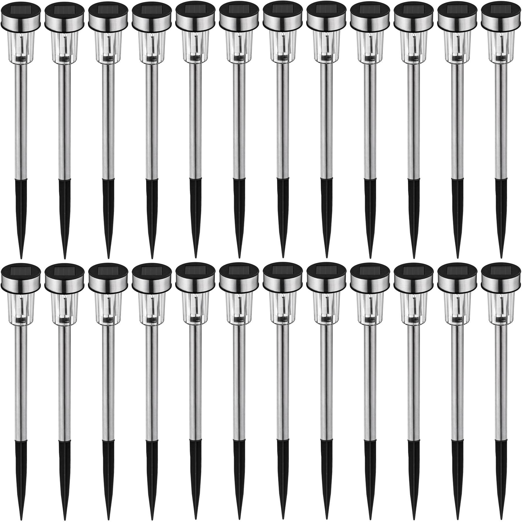 Solar Garden Lights Set of 24 - LED, with ground spike, automatic switch-on