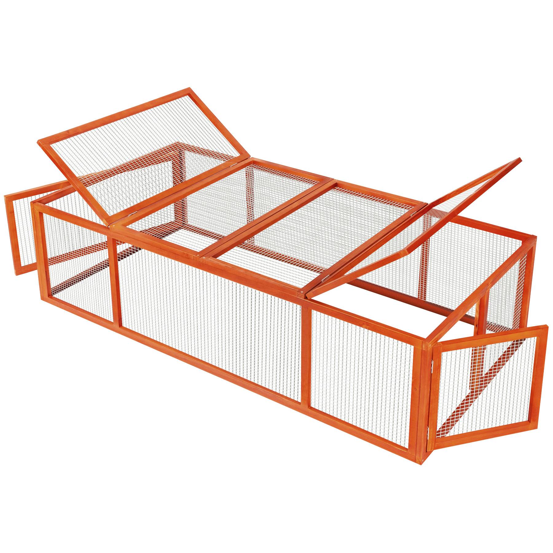 Rabbit Run Mandy - wooden, with 2 roof openings, 2 doors, 181 x 90 x 48 cm