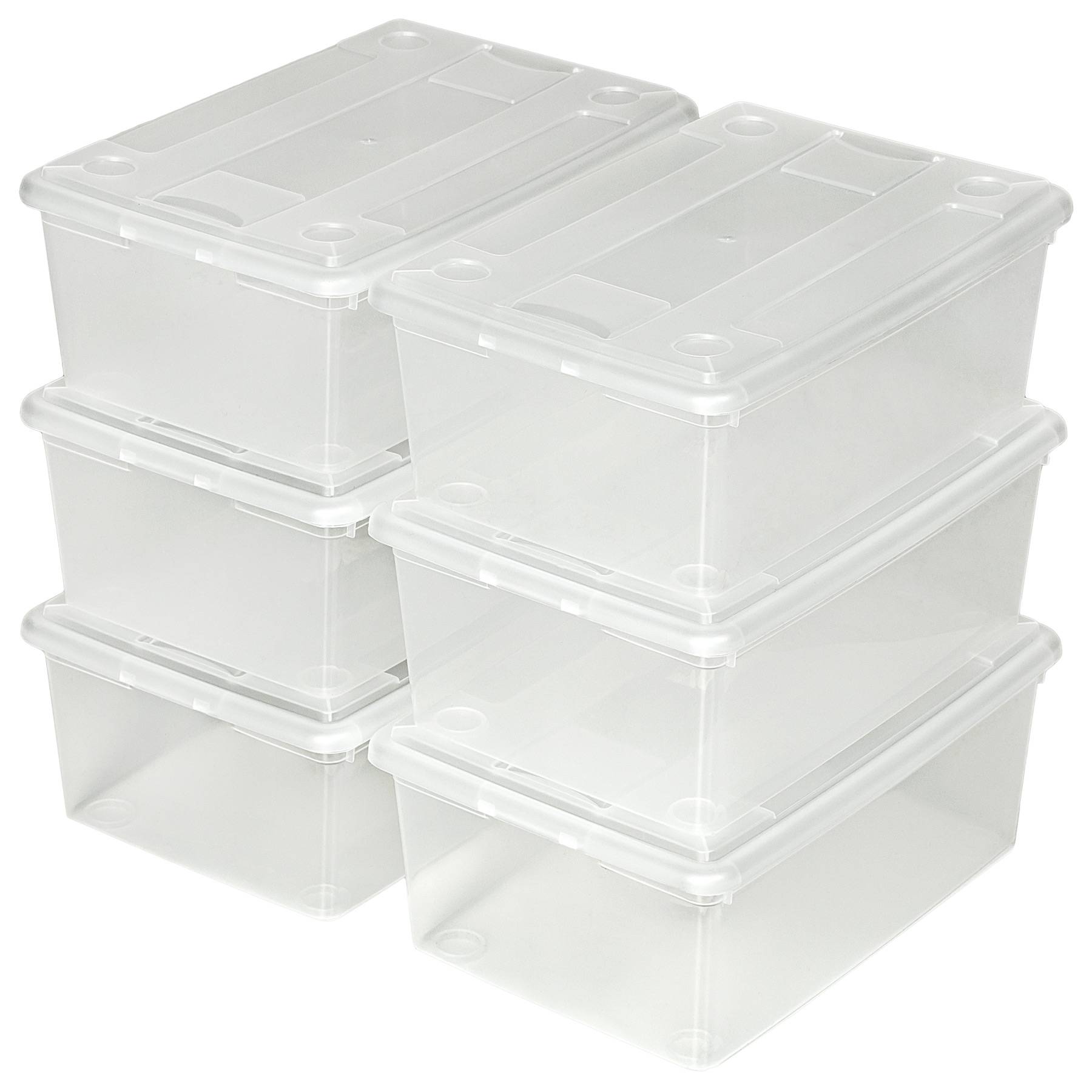 Storage Boxes - 48-piece set with lids, ventilation openings, 33 x 23 x 12 cm